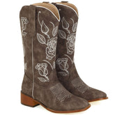 Ambrose Roses Embroidered Western Boots
